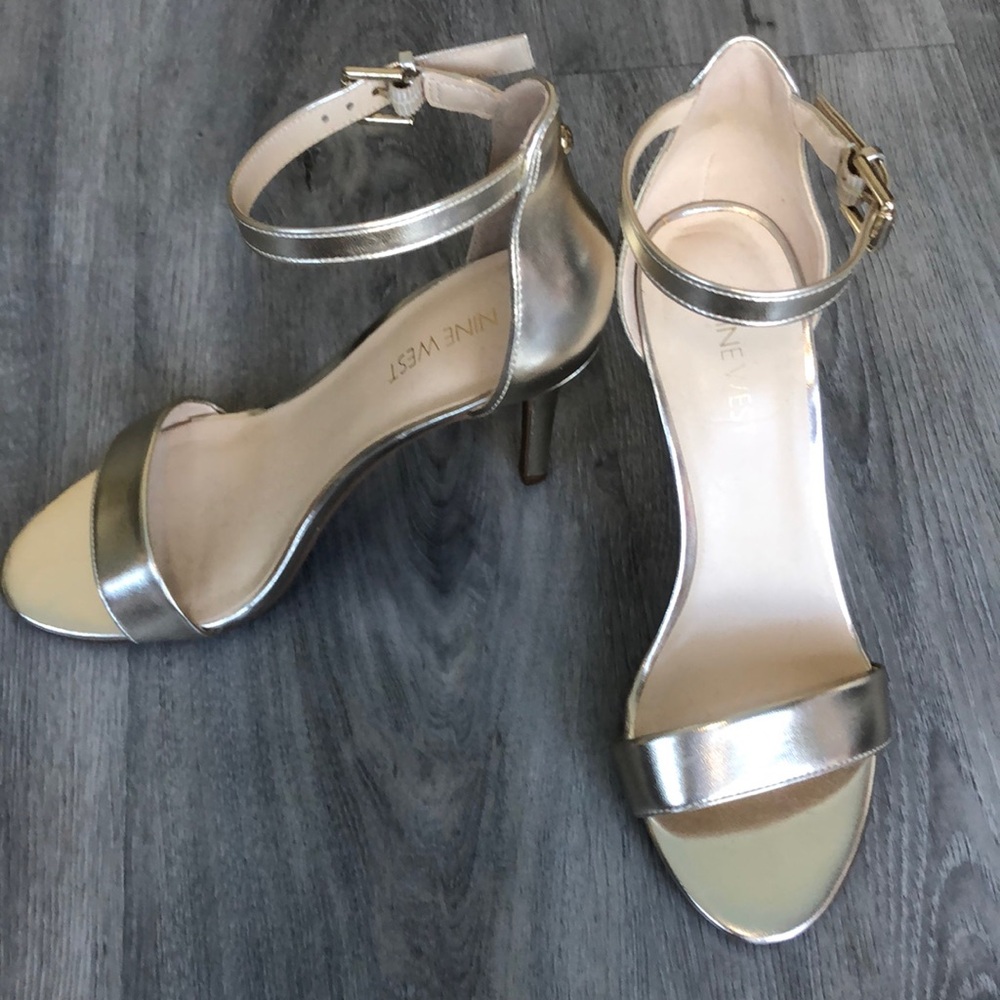 Nine West Mana Gold High Heels Sandal Size 7 M